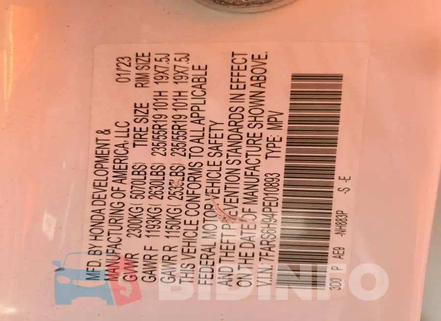 7FARS6H94PE010893 Photo# 13