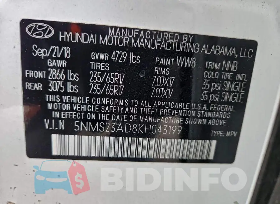 5NMS23AD8KH043199 Photo# 14