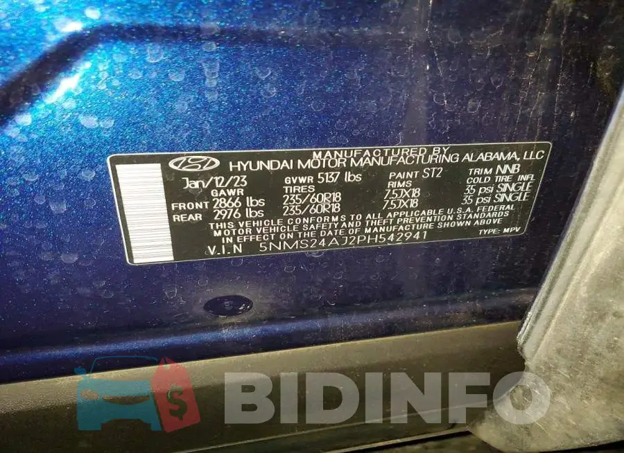 5NMS24AJ2PH542941 Photo# 12