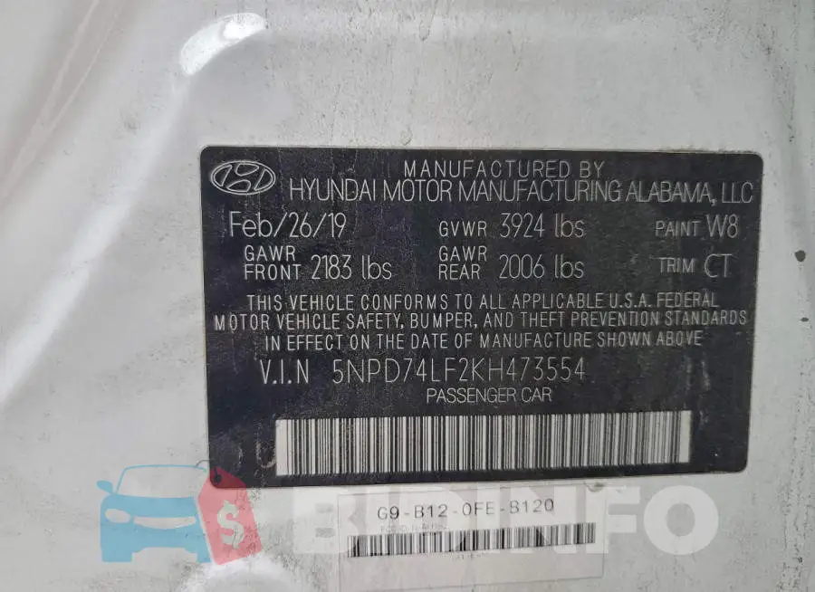 5NPD74LF2KH473554 Photo# 12