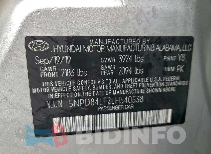 5NPD84LF2LH540538 Photo# 12