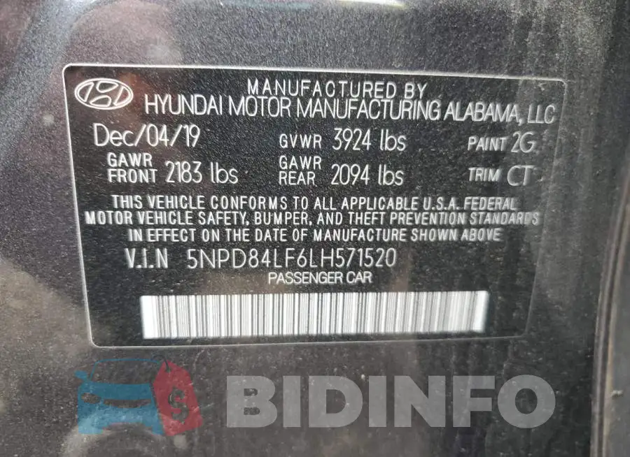 5NPD84LF6LH571520 Photo# 12