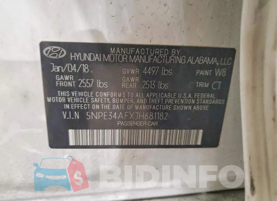 5NPE34AFXJH681182 Photo# 12