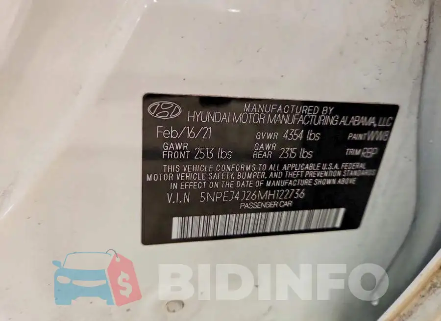 5NPEJ4J26MH122736 Photo# 2