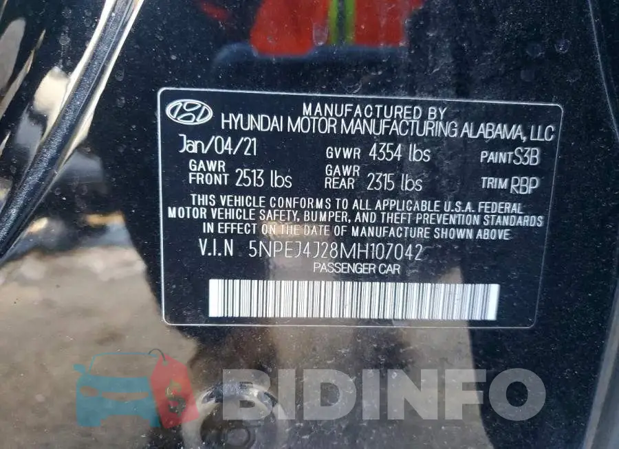 5NPEJ4J28MH107042 Photo# 12