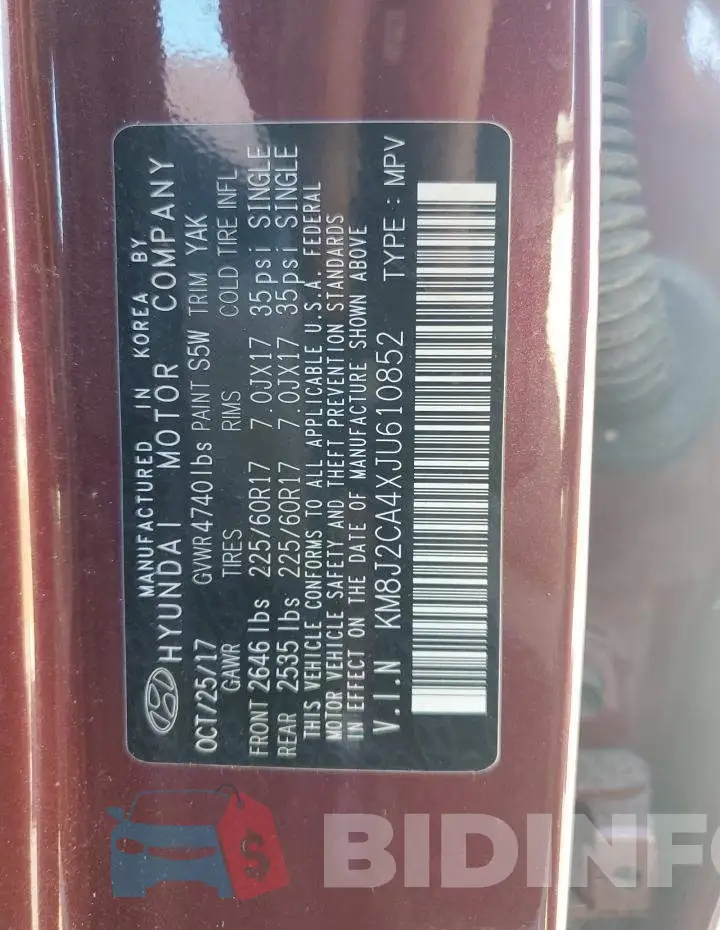 KM8J2CA4XJU610852 Photo# 12