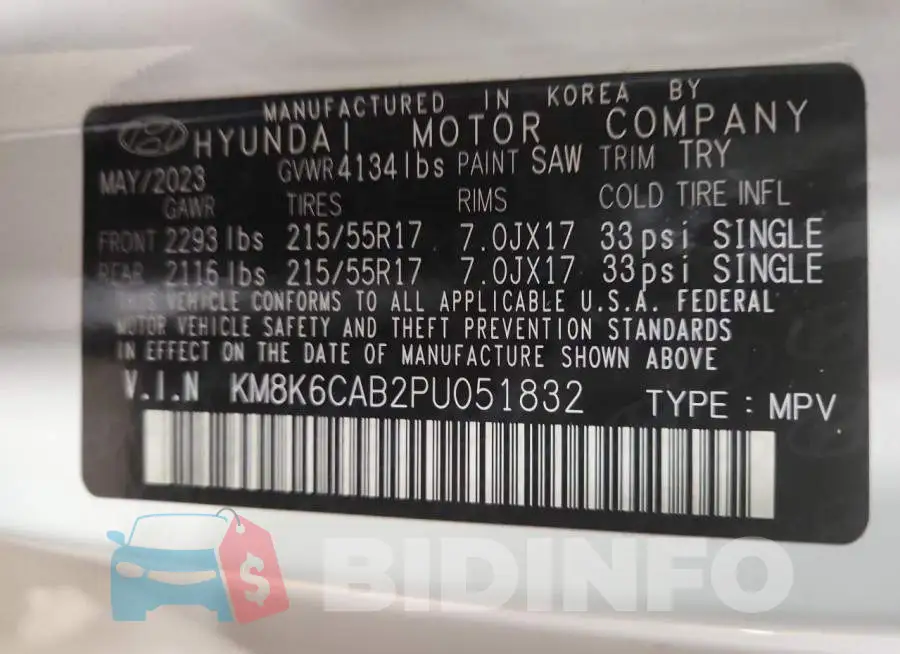 KM8K6CAB2PU051832 Photo# 13