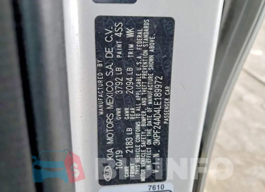 3KPF24AD4LE189972 Photo# 13