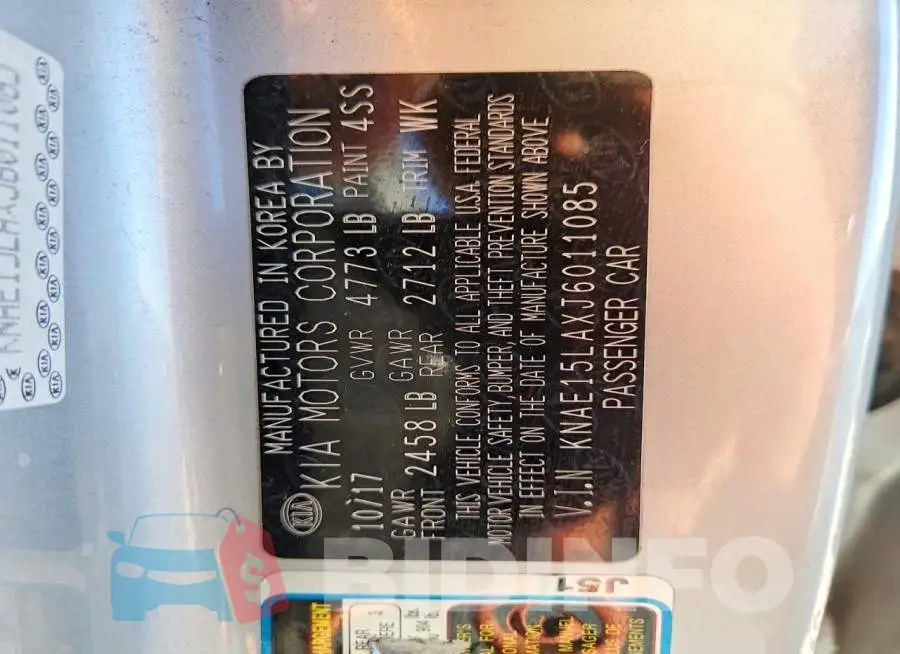 KNAE15LAXJ6011085 Photo# 12