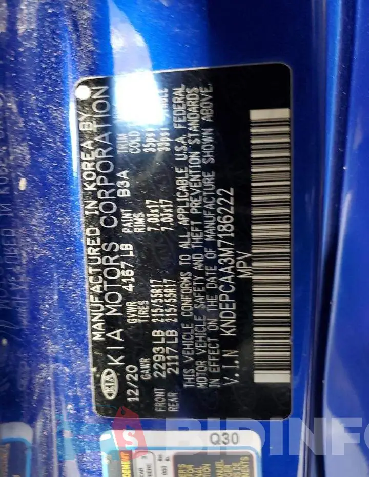 KNDEPCAA3M7186222 Photo# 13