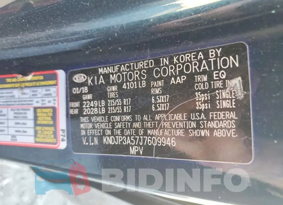 KNDJP3A57J7609946 Photo# 12
