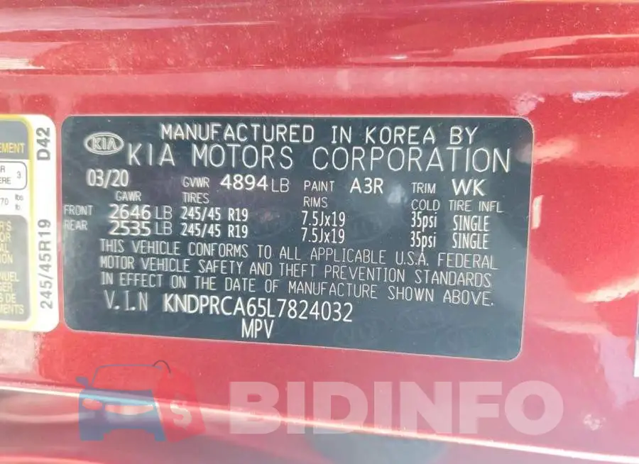 KNDPRCA65L7824032 Photo# 14