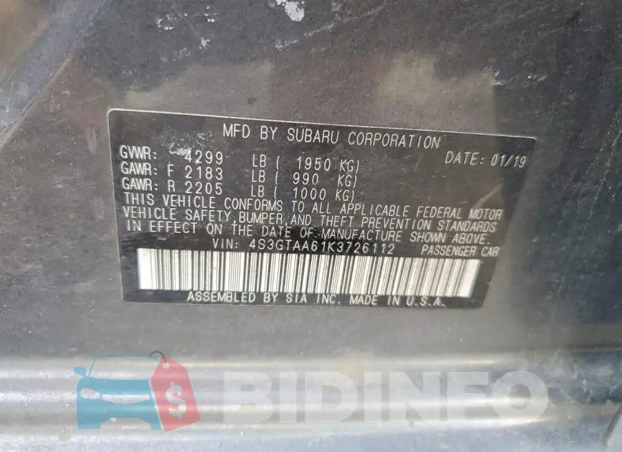 4S3GTAA61K3726112 Photo# 12