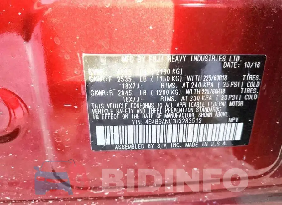4S4BSANC1H3283512 Photo# 13