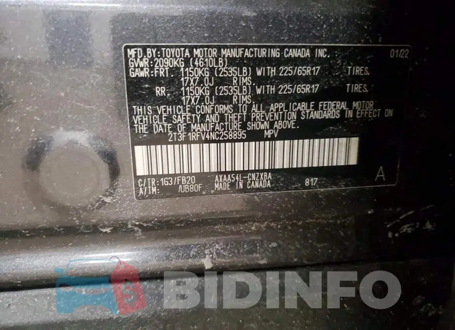 2T3F1RFV4NC258895 Photo# 13