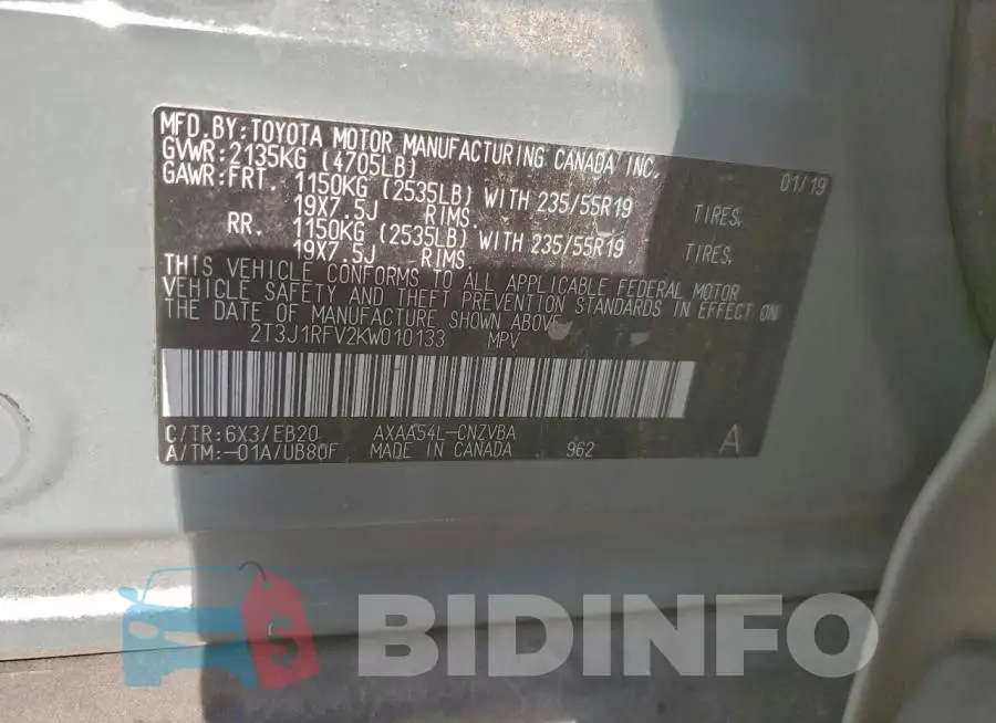2T3J1RFV2KW010133 Photo# 13