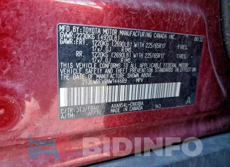 2T3LWRFV8NW144689 Photo# 13