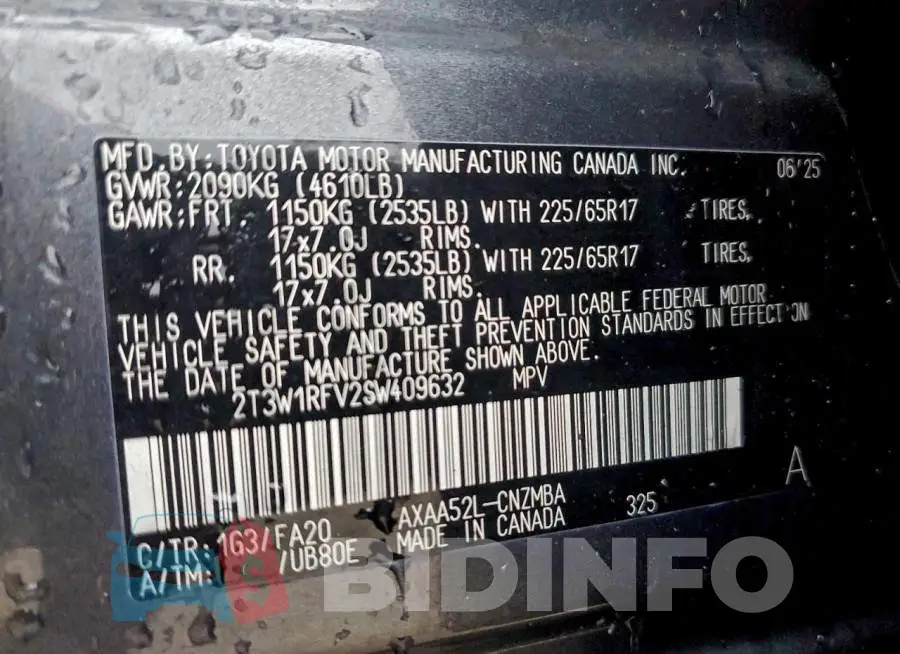2T3W1RFV2SW409632 Photo# 13