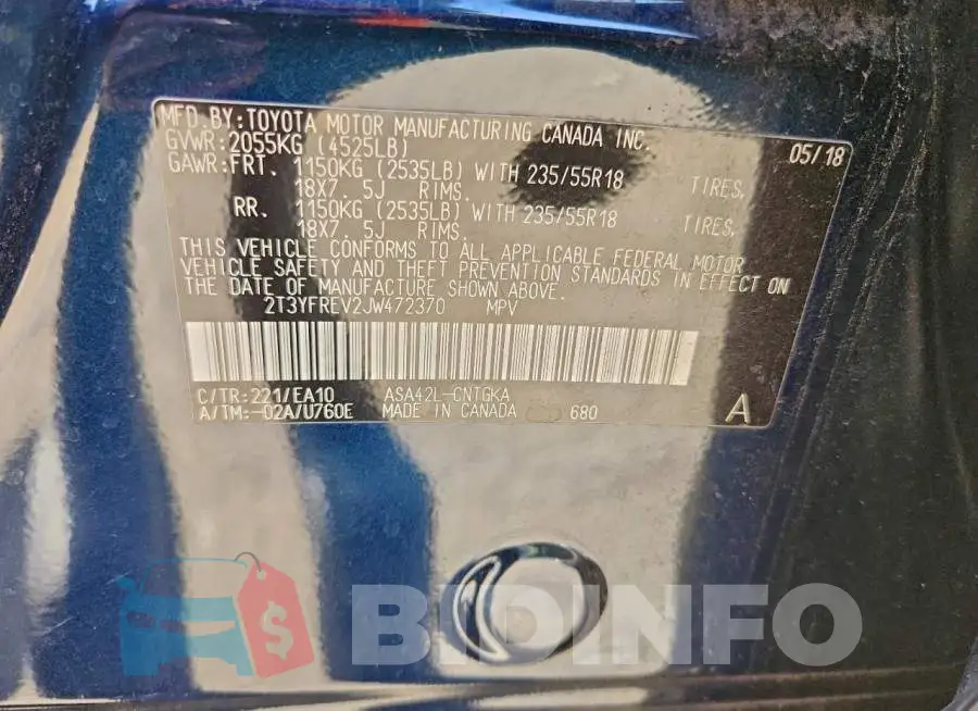 2T3YFREV2JW472370 Photo# 13
