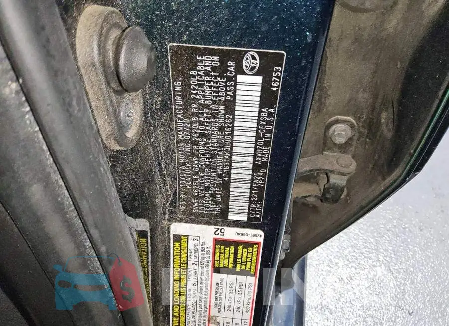 4T1G31AK3LU016262 Photo# 12