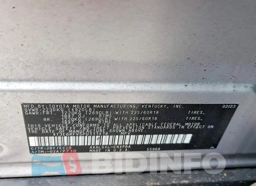 4T3E6RFV5PU111418 Photo# 13