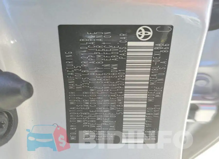 5YFB4MDE4TP372901 Photo# 12