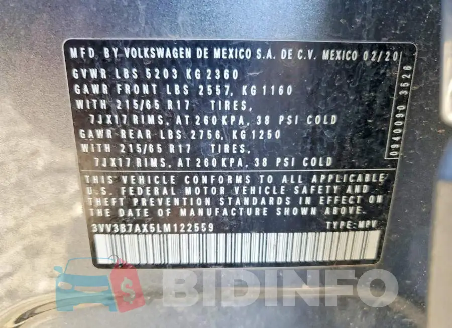 3VV3B7AX5LM122559 Photo# 14