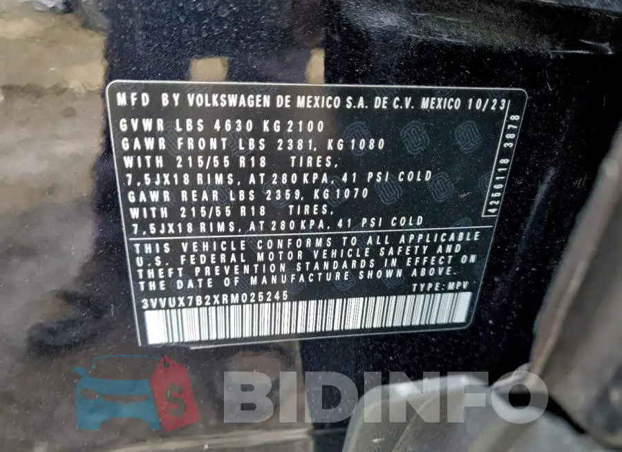 3VVUX7B2XRM025245 Photo# 13