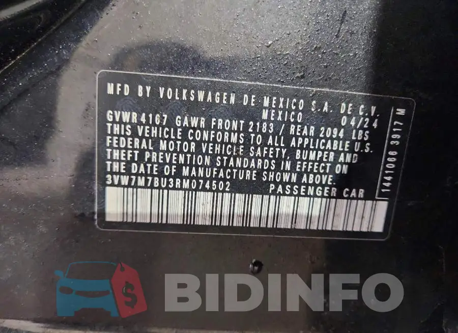 3VW7M7BU3RM074502 Photo# 13