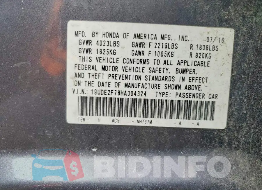 19UDE2F78HA004324 Photo# 12