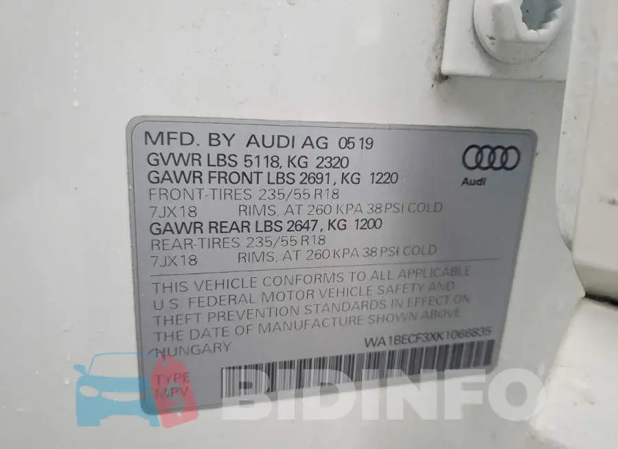 WA1BECF3XK1066835 Photo# 13