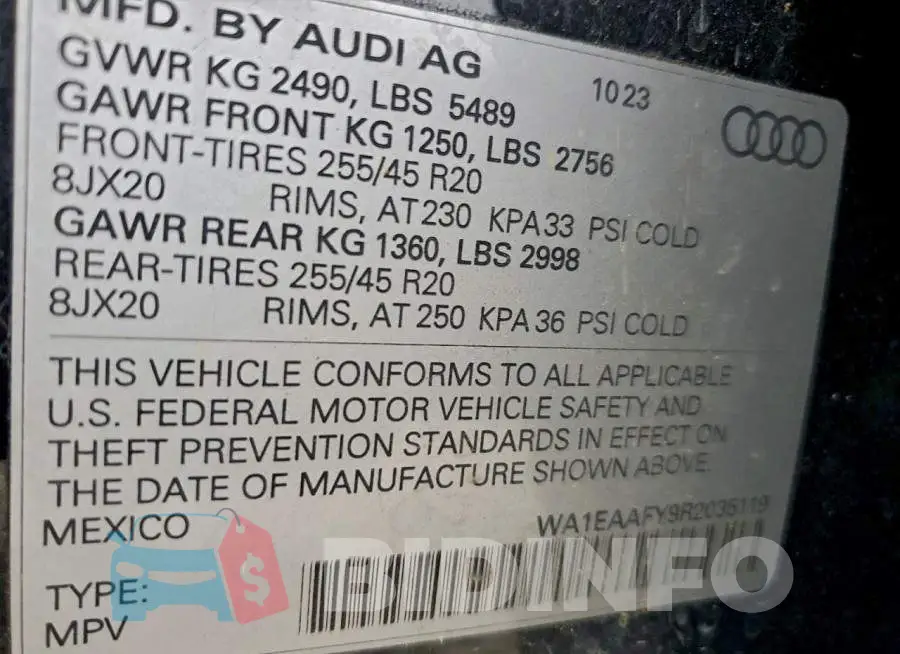 WA1EAAFY9R2035119 Photo# 12