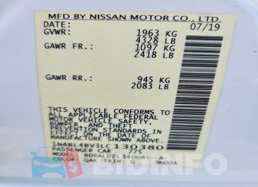 1N4BL4BV3LC130380 Photo# 13