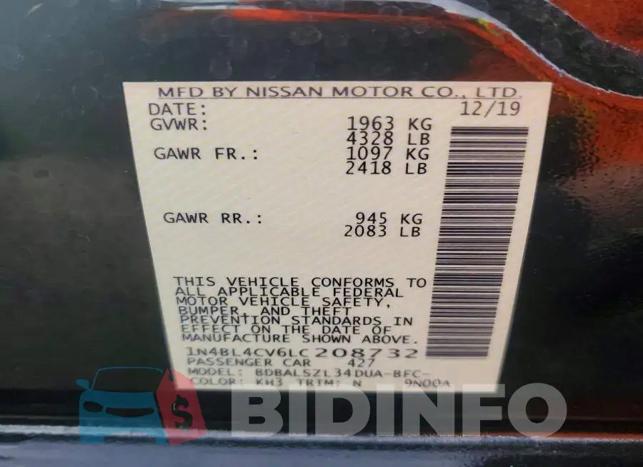 1N4BL4CV6LC208732 Photo# 12