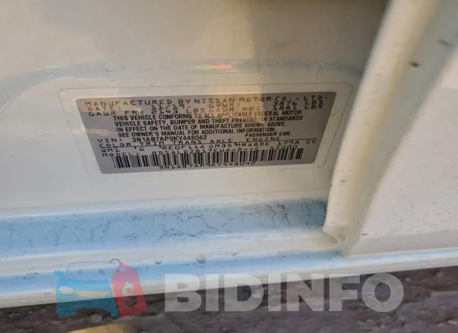 3N1AB7AP9KY448042 Photo# 12