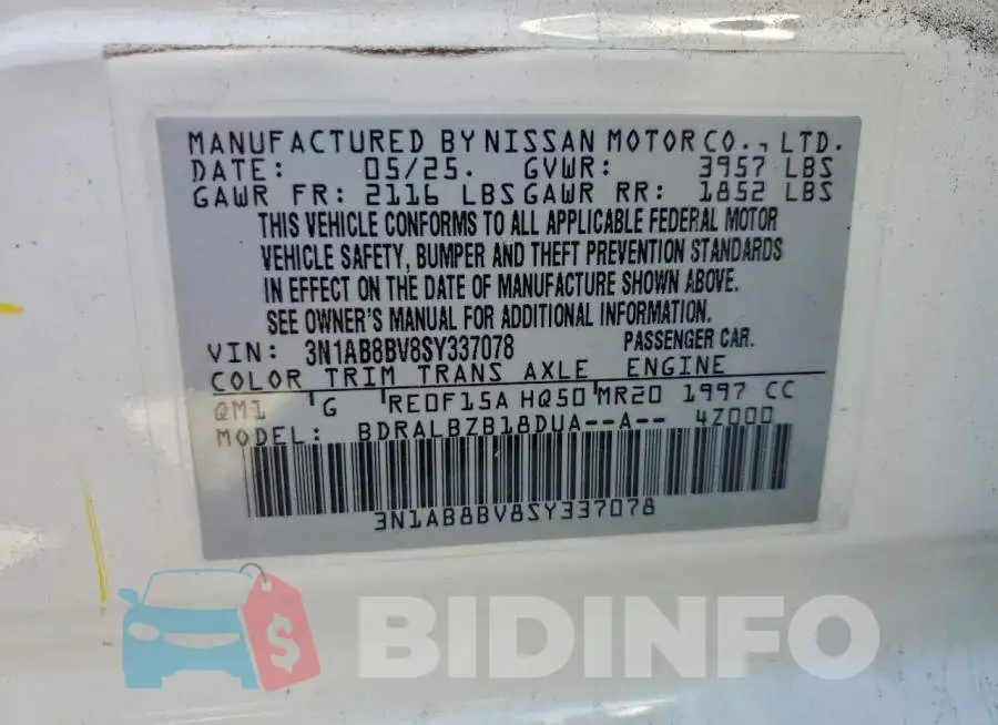3N1AB8BV8SY337078 Photo# 12