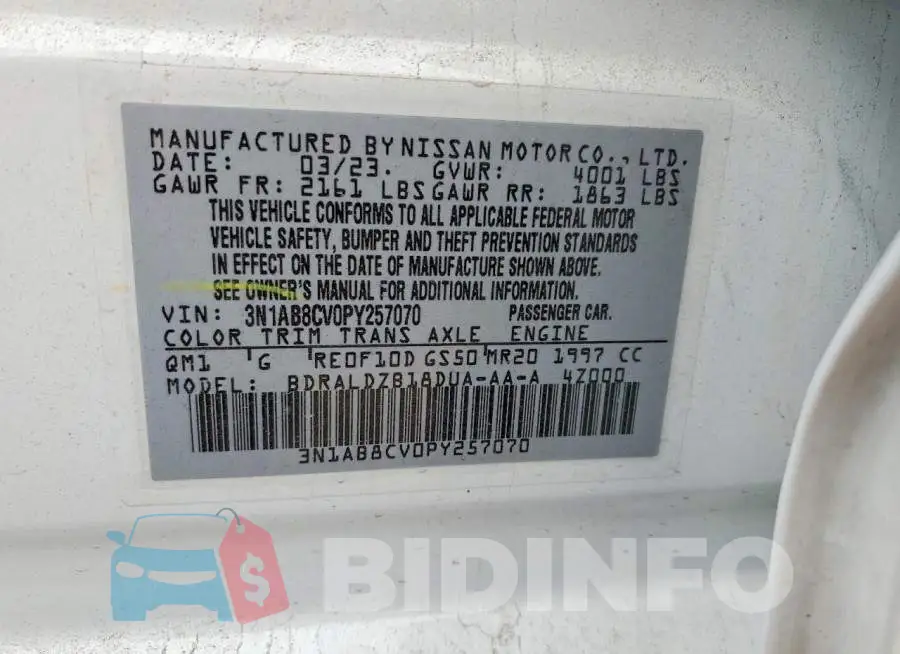 3N1AB8CV0PY257070 Photo# 12