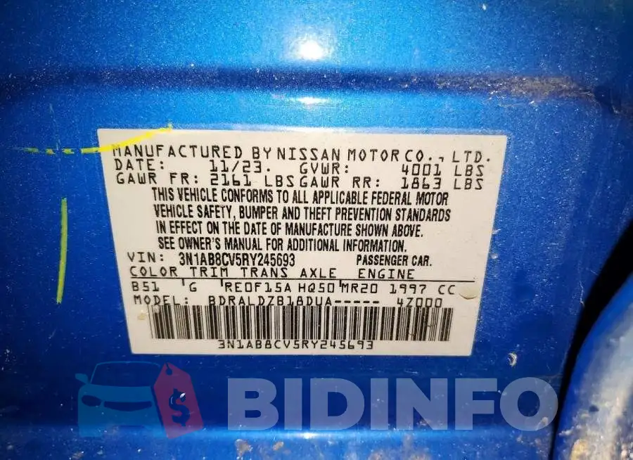 3N1AB8CV5RY245693 Photo# 12