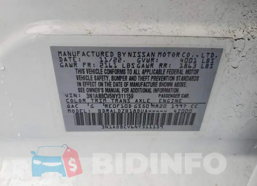 3N1AB8CV6NY311159 Photo# 13