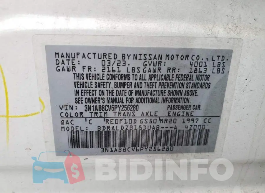 3N1AB8CV6PY256280 Photo# 13