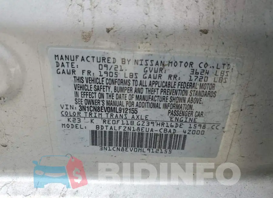 3N1CN8EV0ML912155 Photo# 13