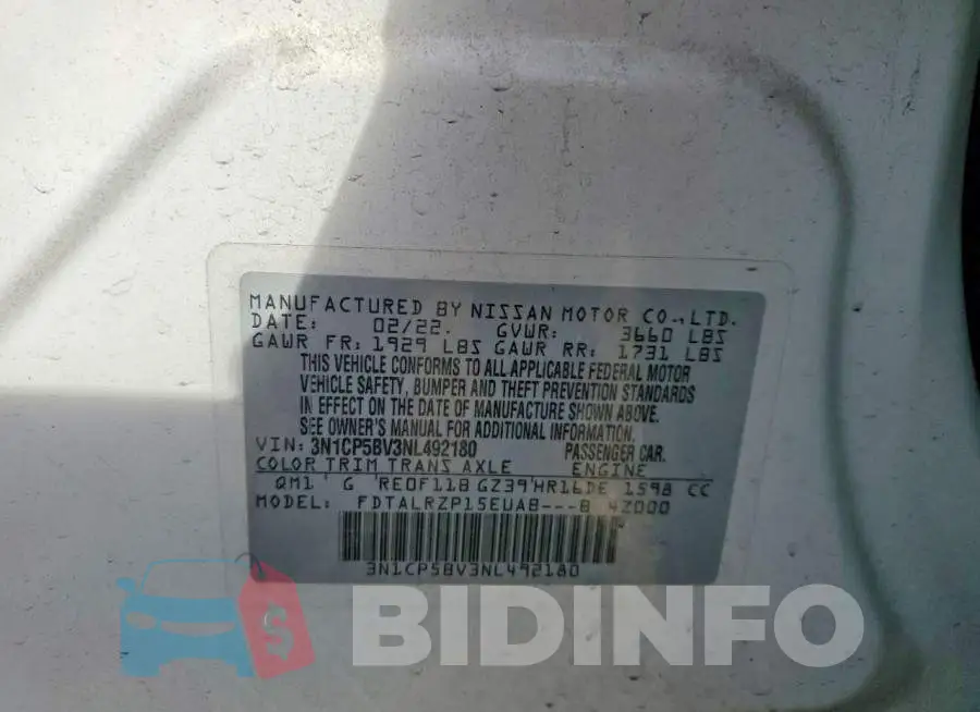 3N1CP5BV3NL492180 Photo# 14