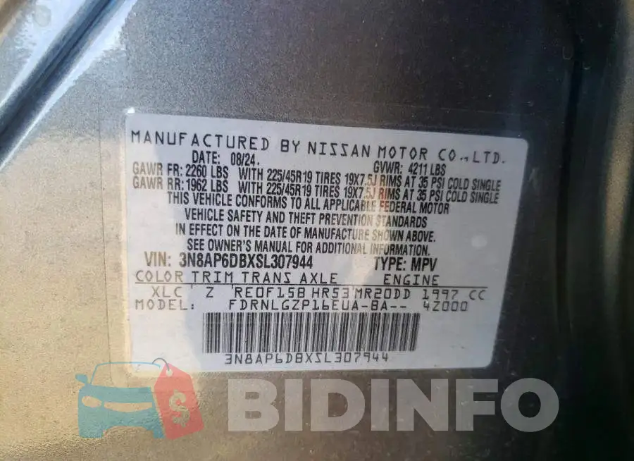 3N8AP6DBXSL307944 Photo# 14