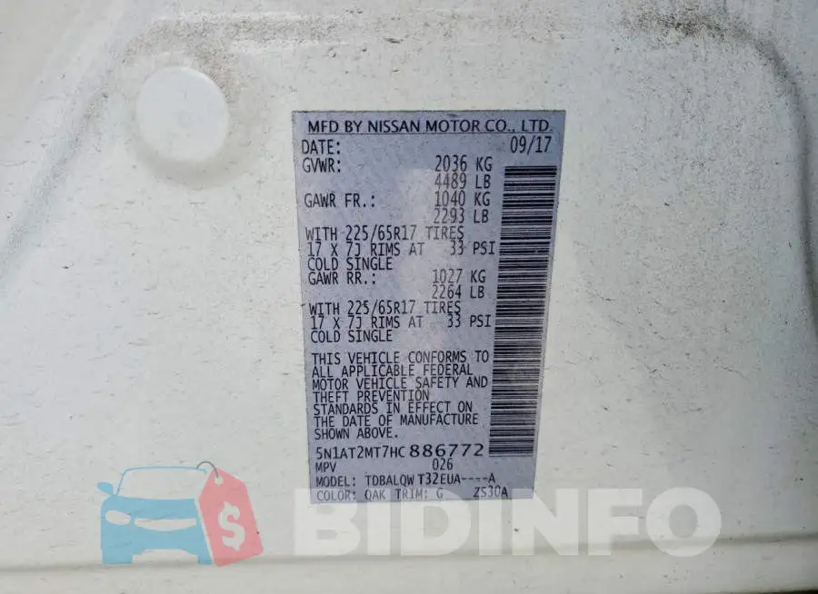 5N1AT2MT7HC886772 Photo# 13