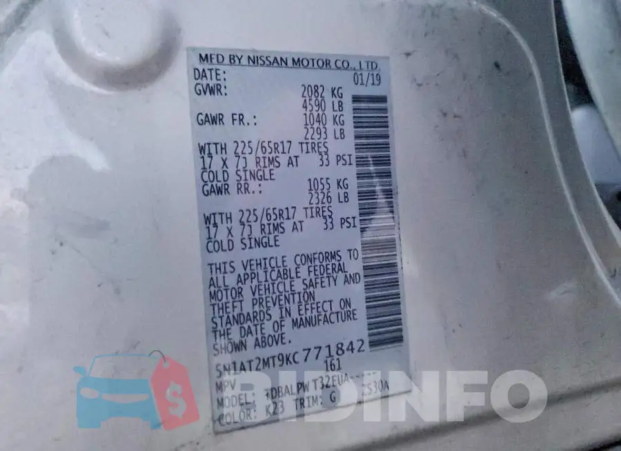 5N1AT2MT9KC771842 Photo# 14