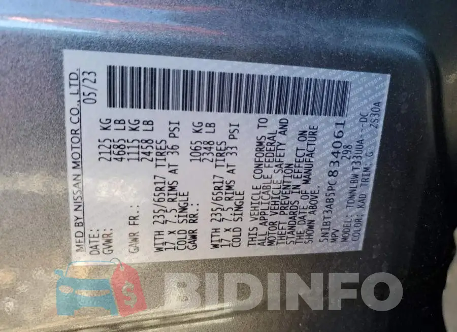 5N1BT3AB5PC834061 Photo# 13
