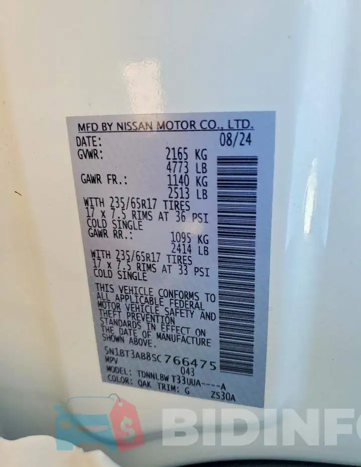 5N1BT3AB8SC766475 Photo# 13
