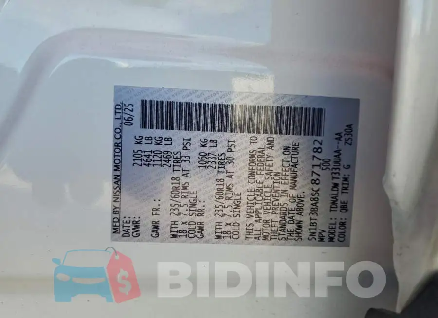 5N1BT3BA8SC871782 Photo# 13