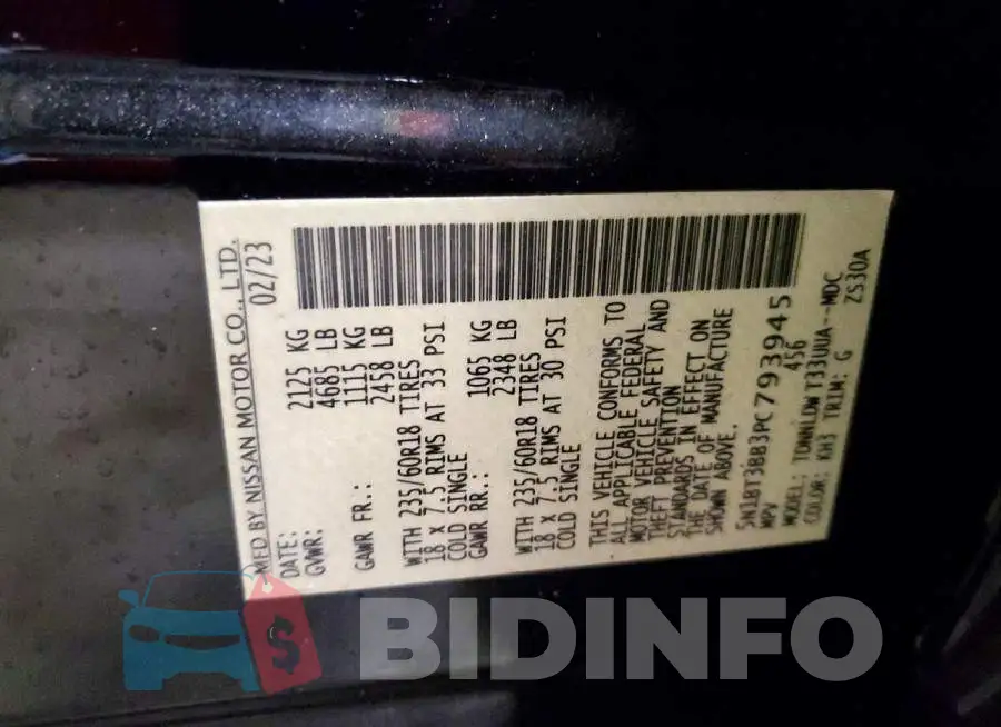 5N1BT3BB3PC793945 Photo# 13