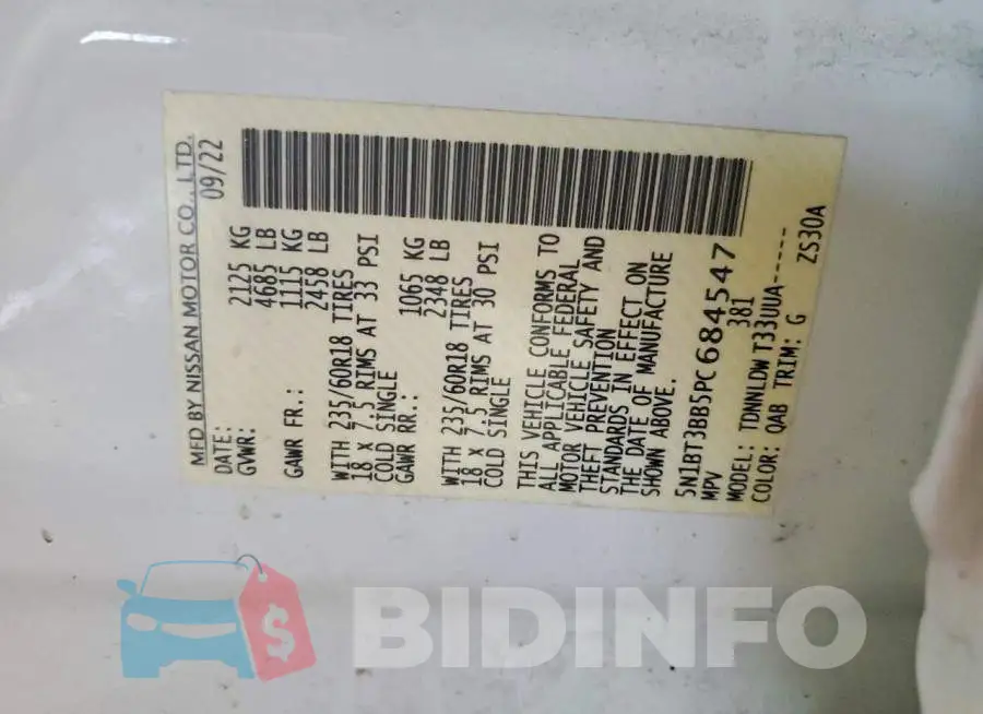 5N1BT3BB5PC684547 Photo# 13
